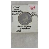 PROOF 2005  .900 SILVER 1863 WEST VIRGINIA STATE
