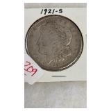 1921-S MORGAN SILVER DOLLAR