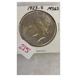 1923-S MS63 SILVER PEACE DOLLAR