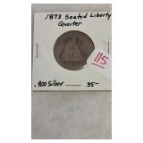 1873 SEATED LIBERTY QUARTER