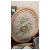 VINTAGE OVAL FLORAL PICTURE