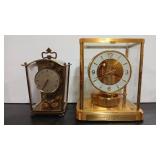 2 VINTAGE BRASS TABLE TOP CLOCKS