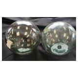 2 ANTIQUE GLASS FISH FLOATS