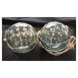 2 ANTIQUE GLASS FISH FLOATS