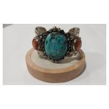 TURQUOISE AGATE & STERLING CONTEMPORARY CUFF