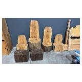 6 PC STUMP CHAIRS & STOOLS OUTDOOR FIREPIT SET