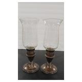 ROGERS STERLING WEIGHTED CANDLE STANDS WITH