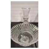 CRYSTAL VASES AND BOWL