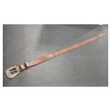 STERLING SILVER BUCKLE W/ GENUINE CROCODILE BELT