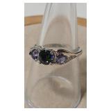 .925 MYSTIC TOPAZ & IOLITE COLOR RING W/CZ'S