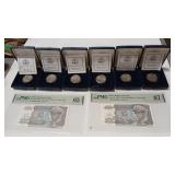 SUSAN B. ANTHONY PROOF DOLLARS & 2 ZAIRE 5 MAKUTA