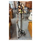 IRON & ANTLER ACCENT FIREPLACE TOOL SET