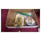 BX W/ POLITICAL BUTTONS & BOY SCOUT BADGES