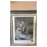 MIDNIGHT RIDE OF PAUL REVERE, FRAME NATIVE PRINT,