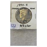 1994-S KENNEDY PROOF 90% SILVER HALF DOLLAR