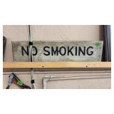 NO SMOKING WOOD SIGN