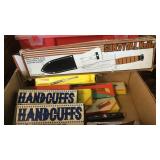 SURVIVAL KNIFE, HAND CUFFS, MISC