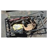 2 STEEL TARGETS, BLACK SAW STAND & MISC