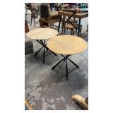 2 MATCHING ROUND END TABLES, 25' DIA 23' TALL
