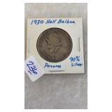 1930 HALF BALBOA PANAMA COIN