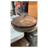 2 CAST IRON SKILLETS & 1 LID