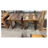 2 MATCHING DISTRESSED WOOD END TABLES, 23'X23'X24'