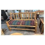 RUSTIC LOG BENCH, 61'X24'X40'