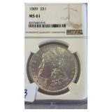 1889 MS61 MORGAN SILVER DOLLAR