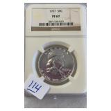 1957 PF67 FRANKLIN SILVER HALF DOLLAR