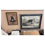 FRAMED BARN PRINT BY OWEN & LITTLE HOWLER PICTURE