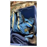 BLUE TOTE W/ DIVING VEST & WET SUIT