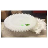 RUFFLED EDGE MILK GLASS PIECES