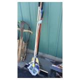 SHOP BROOM,  RAKE & MISC