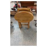 OAK TV TRAYS W/ STAND