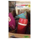BX W/ VINTAGE THERMOS, TOOLS, CAMP UTENSILS,