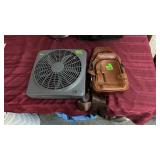 BUFFALO GAP LEATHER BAG & FAN