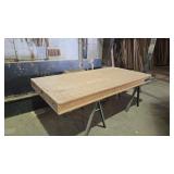 WOOD FAB SUCTION TABLE 49'X 97' W/ 2 METAL SAWHORS