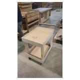 2 TIER WOOD ROLLING CART 22' X 32'