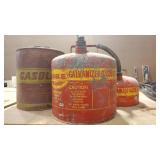3 GALVANIZED FUEL CANS