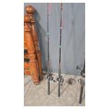 2 SHAKESPHERE FISHING POLES W/ CONVECTOR REELS