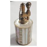 TIFFANY & CO MOTHER OF PEARL & BRASS TABLE LIGHTER