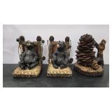 WOODLAND DECOR & BLACK BEAR BOOK ENDS