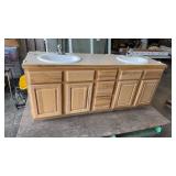 72' DOUBLE SINK BATHROOM VANITY W, LAMINATE TOP