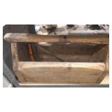 WOOD TOOL BOX WITH SAW