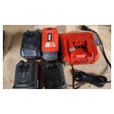 4 SKIL LITHIUM BATTERIES WITH CHARGER