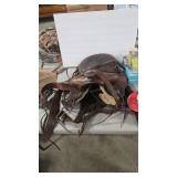 LEATHER RIDING SADDLE, WESTERN STYLE
