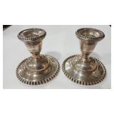 CANDLEWICK STERLING CANDLE STANDS - WEIGHTED