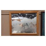 FROSTED GLASS HORSE THEME MIRROR