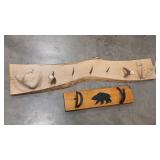 WOODLAND THEME ANTLER HORSE SHOE WALL COAT RACKS