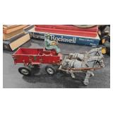 ARCADE TOYS IRONHORSE DRAWN FARM WAGON